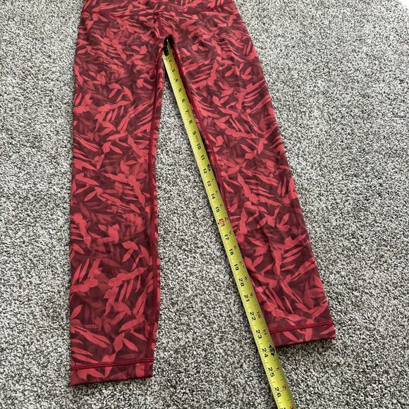 Lululemon pink & maroon floral leggings size 6 - Picture 7 of 9